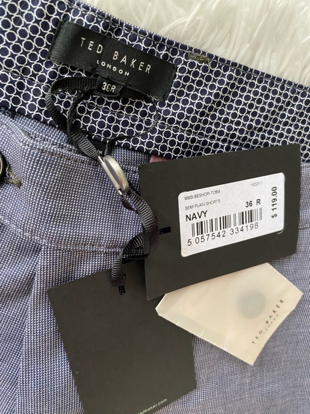 Ted Baker Navy Textured Tailored Shorts size 36R New with Tags